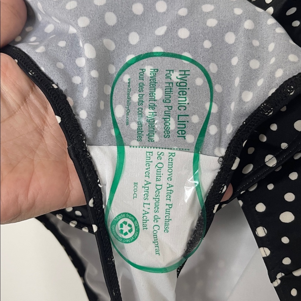 Summersalt The Ruffle Oasis Polka Dot One Piece Black Swimsuit Size 14 New - Picture 6 of 6